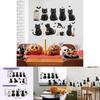 Pvc Halloween Wall Sticker With Black Cat And Bat Pattern For Dining Room And Entryway Decor