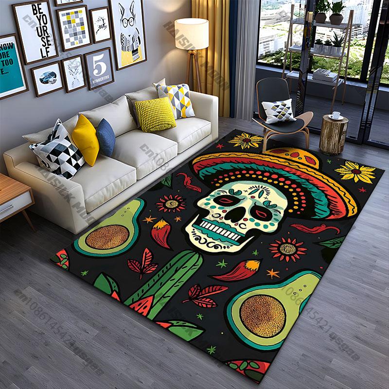 Mexican celebration vibrant artistic design carpet Yoga living room room decor children's crawling mat doormat area rug