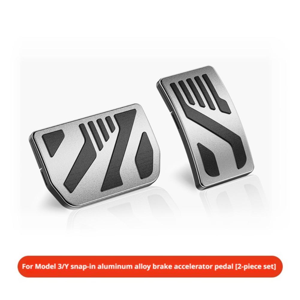 Yz For Latest Tesla Model 3 Y Highland Juniper - Foot Pedals Snap-Fit Install Alloy Gas Fuel Brake Accelerator Pedal Cover