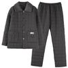 Pajamas Men'S Winter Coral Fleece Thickened Fleece Three-Layer Padded Jacket Autumn And Winter Warm Down Padded Homewear