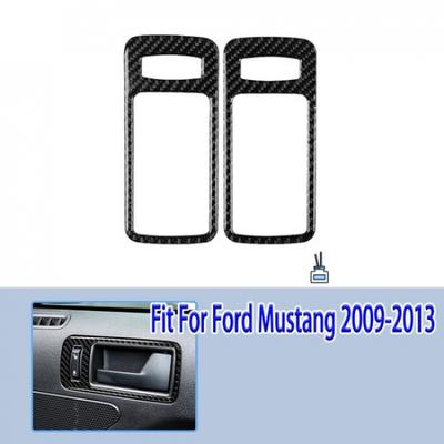 2Pcs Car Carbon Fiber Interior Door Handle Bowl Trim Cover For Ford Mustang