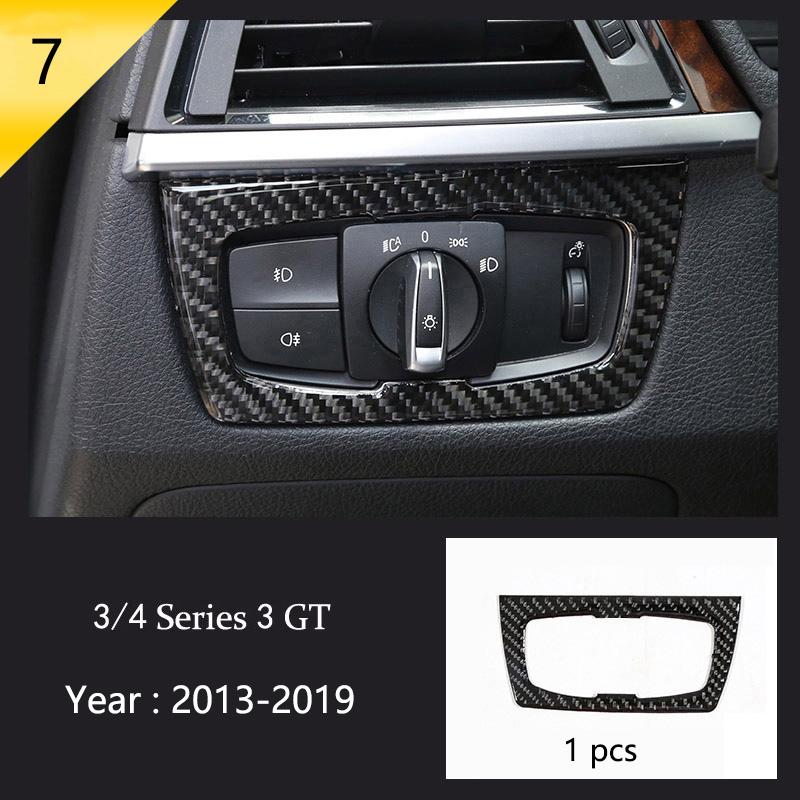 Car Styling Carbon Fiber Interior Button Panel Decoration Cover Trim Sticker Frame For BMW 3 Series F30 3gt F34 F32 Accessories