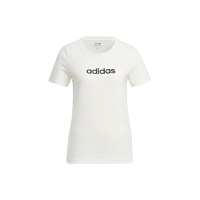 Neo Solid Color Logo Print Sports T-Shirt Women Tops White HE4526