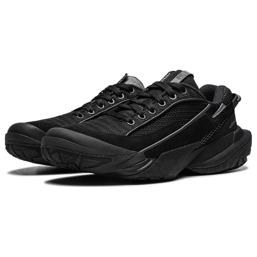 Li-Ning Confortabili Versatili Simpli Absorbție șoc Rezistenți la uzură Respirabili Pantofi casual cu talpă joasă Bărbați sneaker Negru AGLU149-4