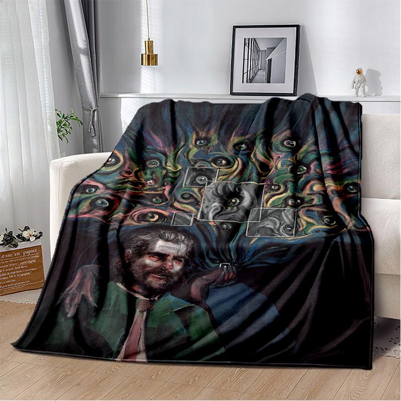 Disco Elysium Spiel Gamer Cartoon Decke, Weiche Überwurfdecke für Zuhause Schlafzimmer Bett Sofa Picknick Reise Büro Abdeckdecke Kinder