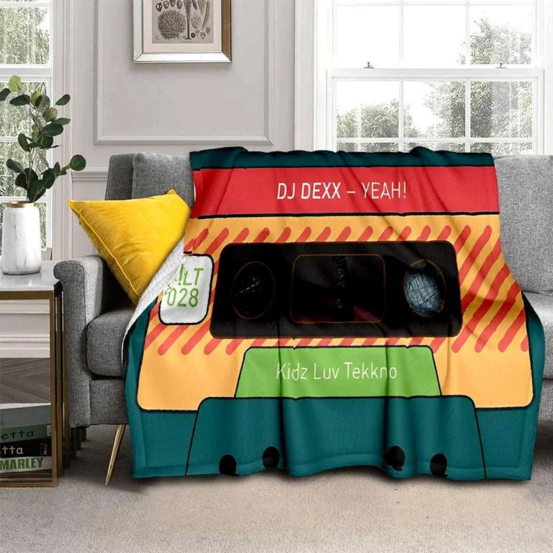 3D Music Cassette Tape Retro Pattern Blanket,Soft Throw Blanket for Home Bedroom Bed Sofa Picnic Travel Office Cover Blanket Kid
