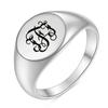 Stainless Steel 26 English Alphabet Printed Font Ring, Silver Color, Fashionable and Simple Titanium Steel Women's Ring