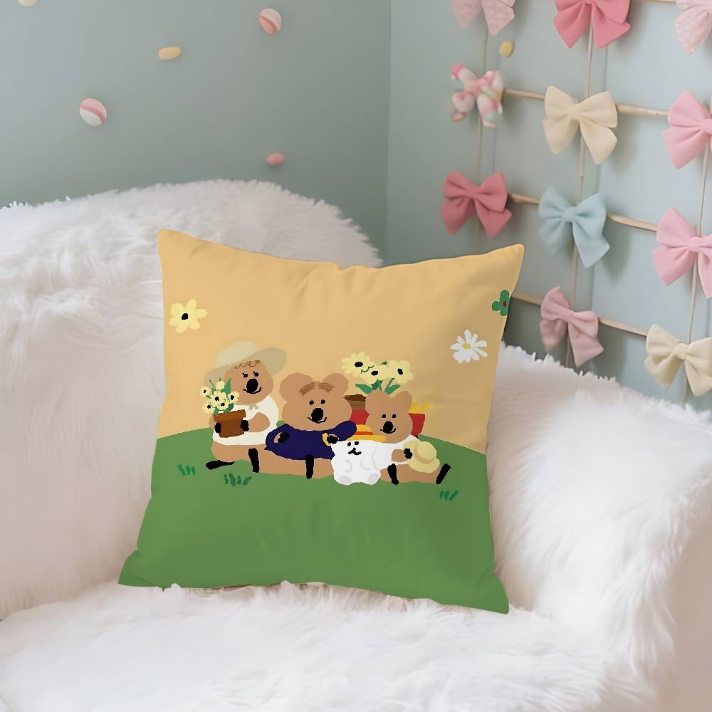 Korea D-Dinotaeng Cute Pillow Case Throw Pillow Cover Nordic Vintage Style Cushion Covers Home Living Room Sofa Couch Seat