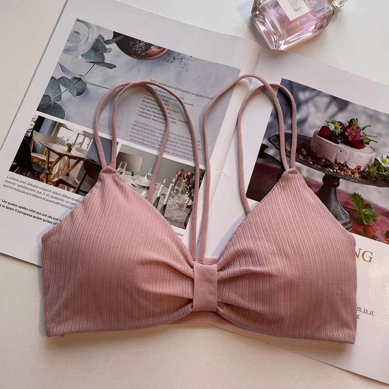 Breathable Summer Students For Underwear Soft Camisole For Women Wirefree Japanese Style Backless Bra