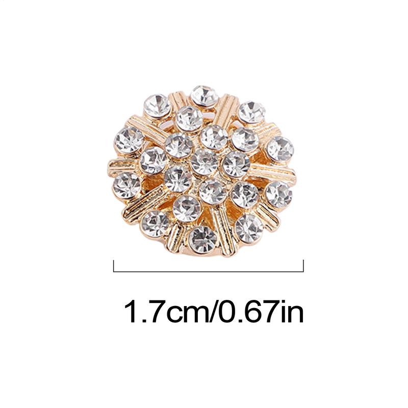 6pcs Rhinestone Button Covers Cufflinks Women Shirt Button Fashion Luxulry Crystal Alloy Copper Shirt Button Clips Buttons