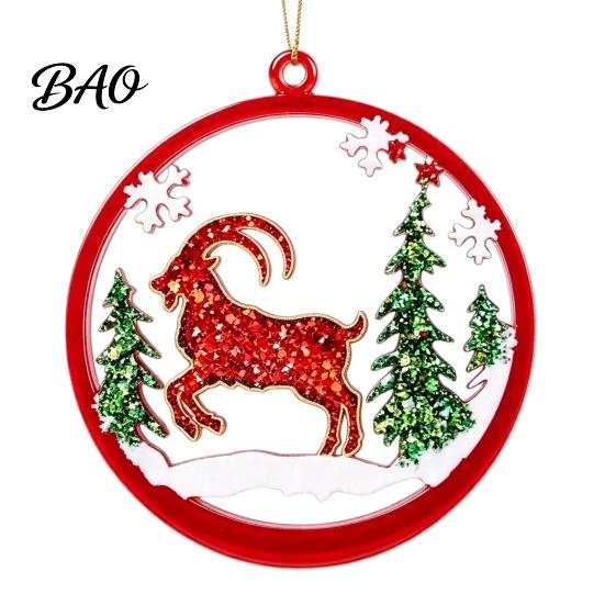 Seasonal Hanging Ornaments for Holidays 2D Flat Acrylic Christmas Ornaments, Decorative Holiday Tree Decorations Lightweight Decor Festivals