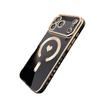 Solid Color Heart Magnetic Case for iPhone 17/16 Pro Max, Electroplated Soft Full Coverage.