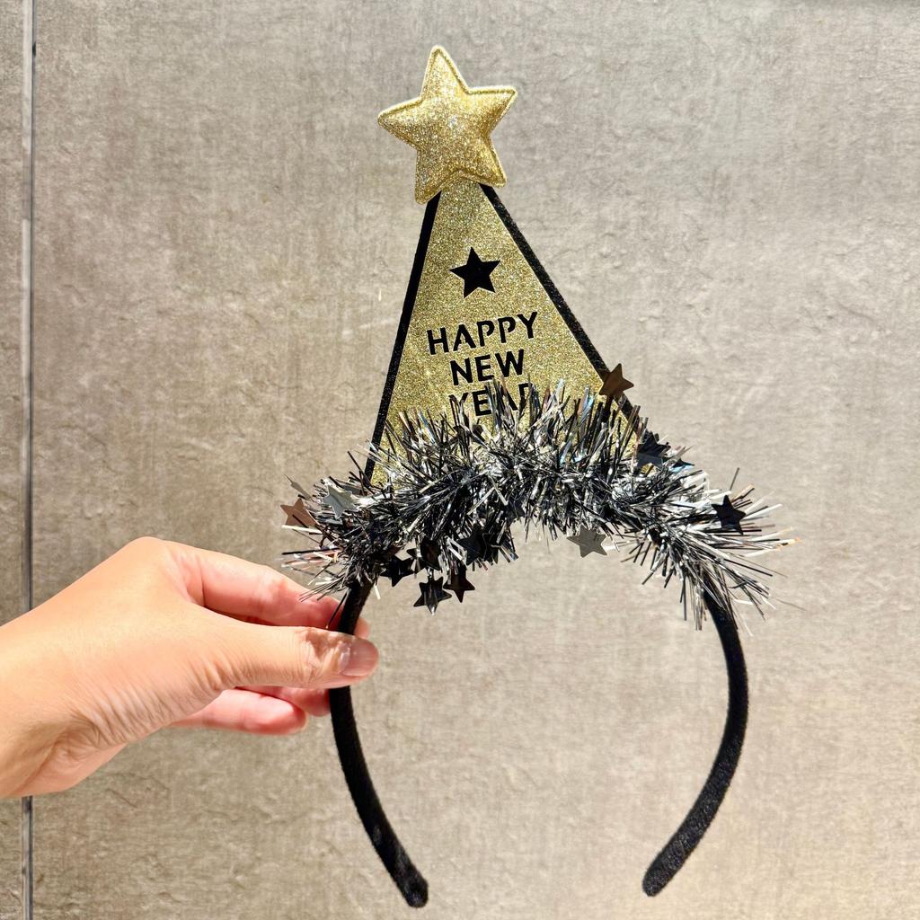 2026 New Year Christmas Headband Hair Hoop Festive Decorative Hair Band for Party Photo Countdown Celebration Hair Accessories