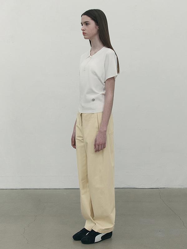 KIRSH Collection Collared Short Sleeve Knit [White]