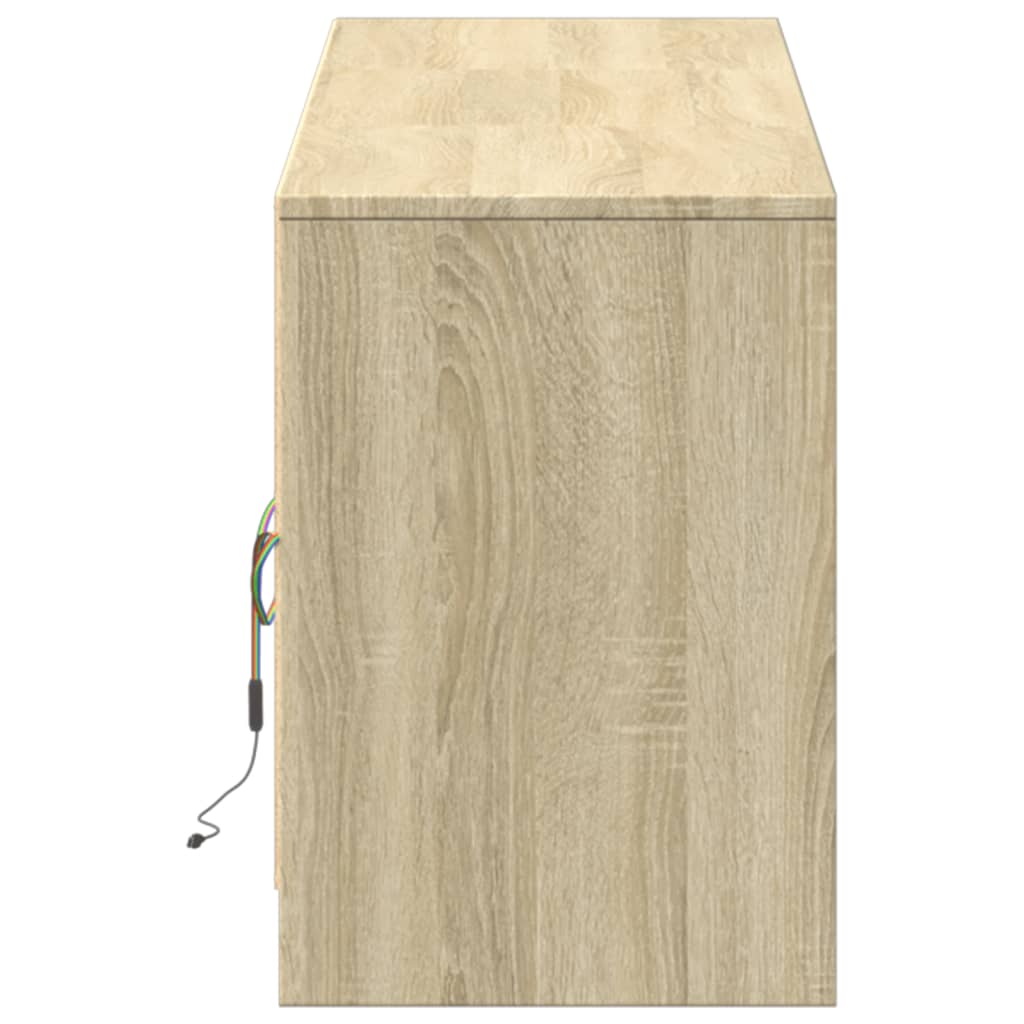 TV Cabinet with LED Lighting Sonoma Oak 180 X 34 X 50 Cm