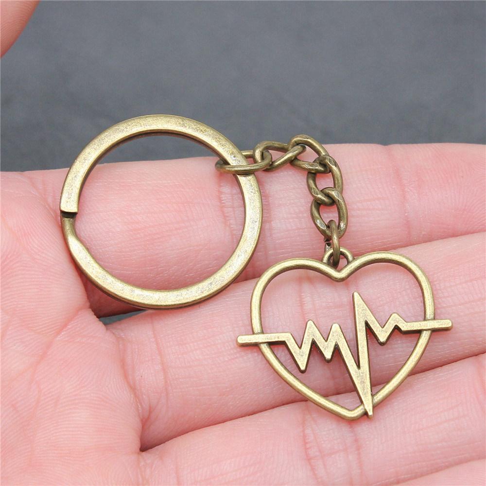 28mm Key Ring Couple Heart Love Minimalist Jewelry Components QY016