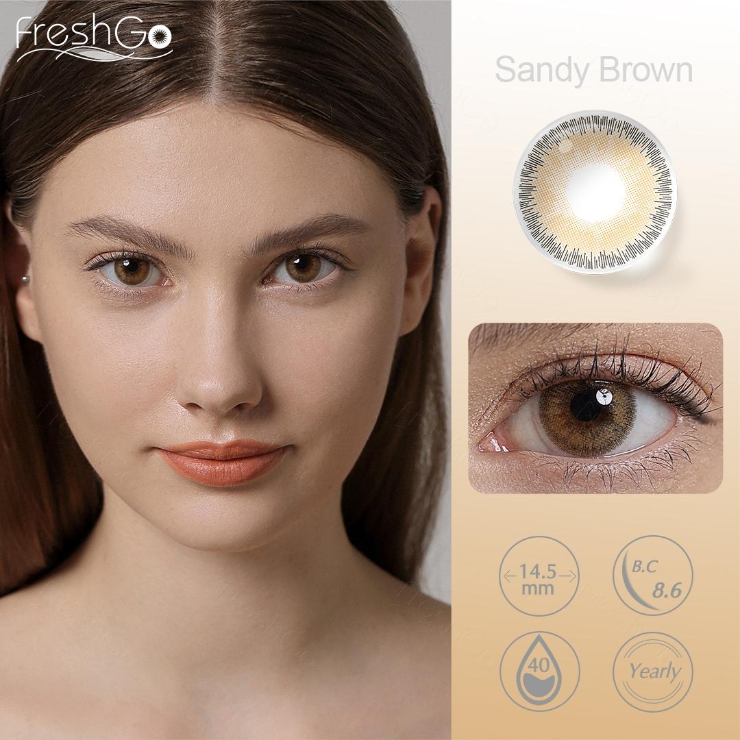 

Цветные контактные линзы FreshGo, синие, 1 пара мягких цветных линз для глаз, красотка для учеников, ежегодные косметические цветные контактные линзы коричневый