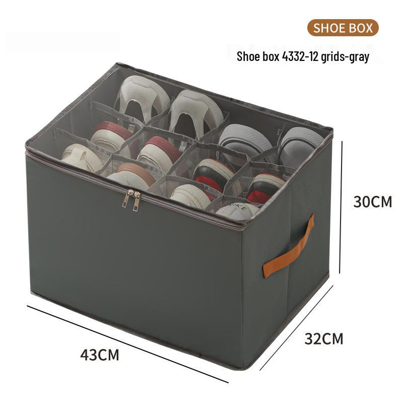 

Складная коробка для хранения обуви с отделениями и крышкой для тапочек - Портативный домашний органайзер