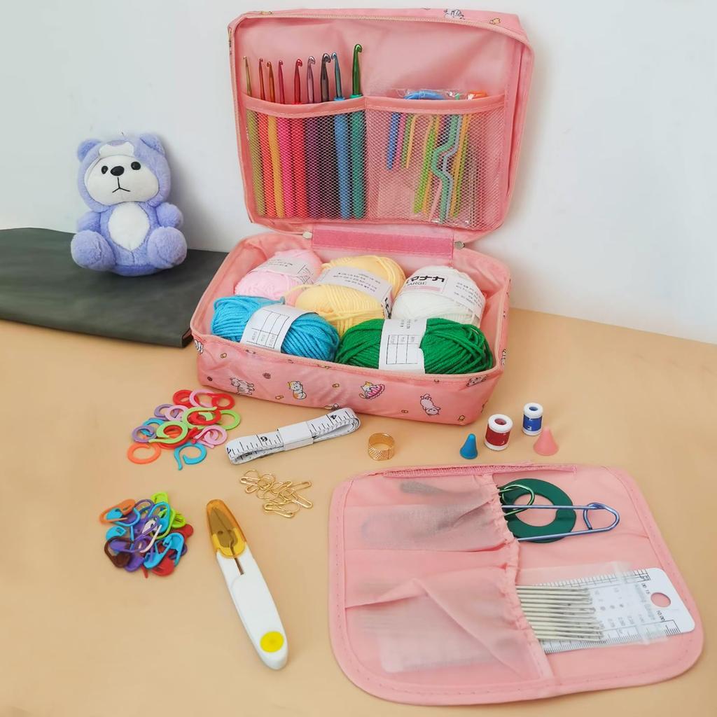 Knitting Kit for Crochet Hook and Hook Crochet Cute Knitting DIY Handmade Beginner Crochet Starter Kit Beginners, Set, 100-Piece Kit, Kit, Knitting,