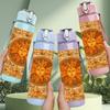 1PC Vintage Sun Circle Art 750ml Color Plastic Sports Water Bottle Leakproof Flip Straw Lid Suitable for Sports Office Home Use
