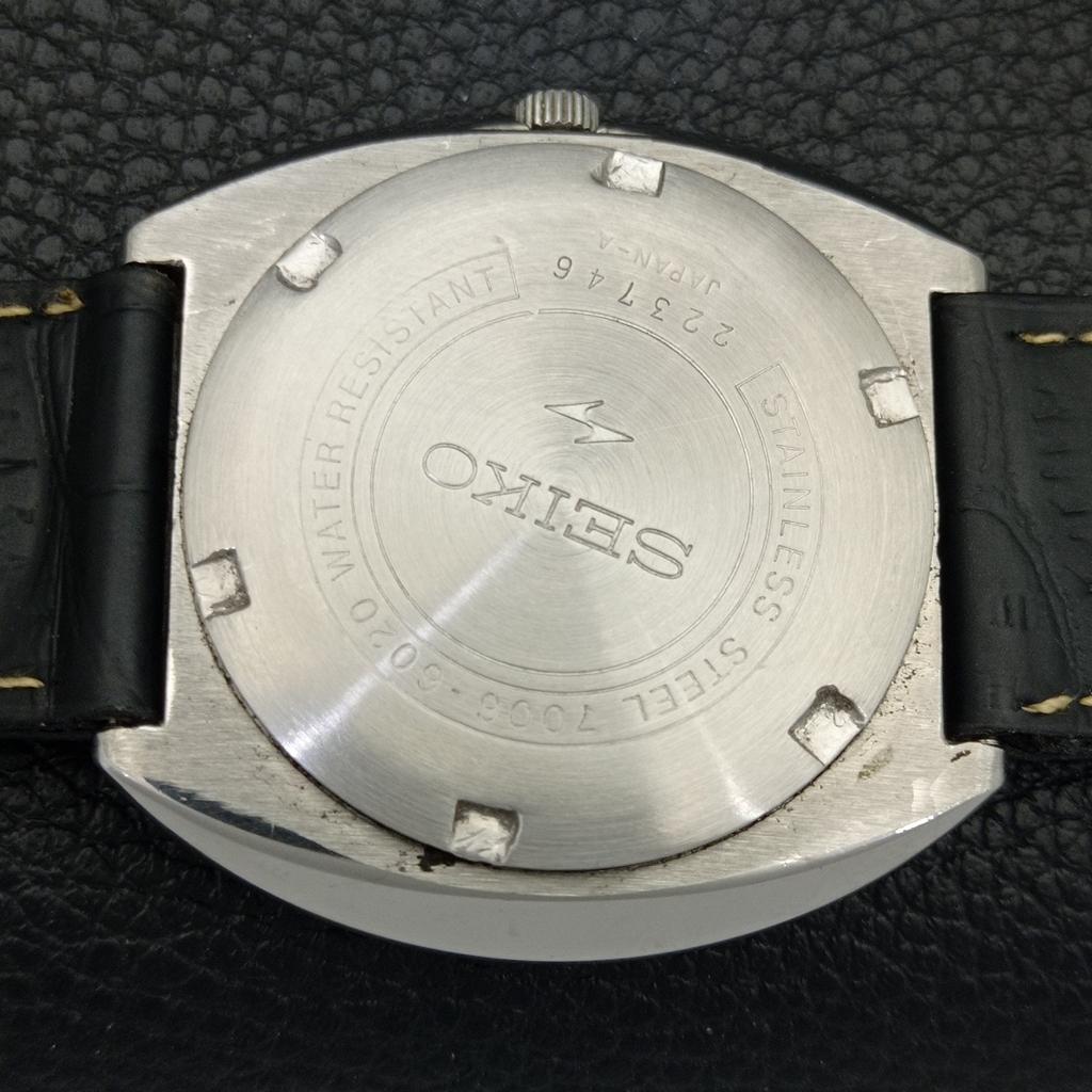 AUTOMATIC VINTAGE SEIKO 5 JAPAN 7006A MENS ARABIC BLUE DIAL WATCH A702456-5 R124-a702456