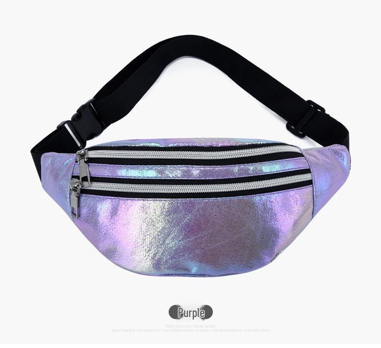 

Women s High-End Laser Colorful Fanny Pack: Oxford Cloth Phone Bag, Simple Chest & Crossbody Bag
