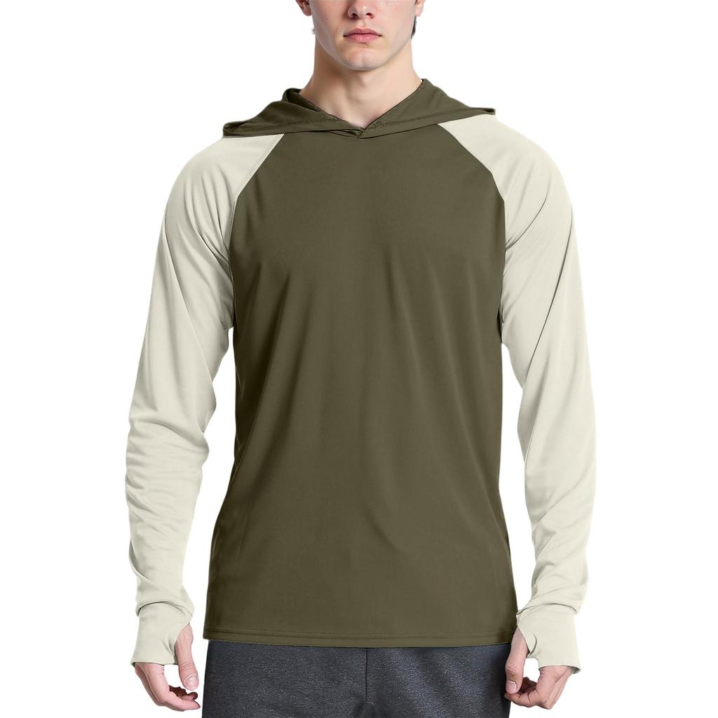 Pánské módní tričko s dlouhým rukávem a potiskem s SPF/UV filtrem