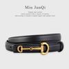 New leather retro cowhide belt Women's fashion niche design high-end sense adjustment belt