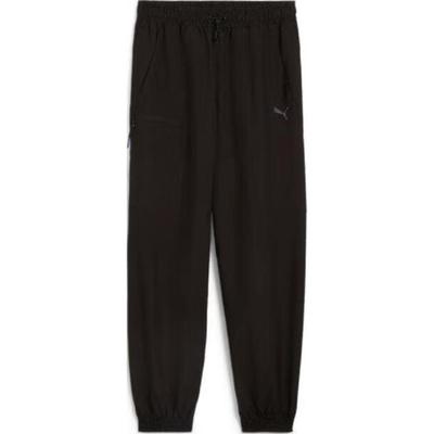 Comfortable Fashionable Breathable Solid Color Mid Waist Cuffed Casual Pants Men Bottoms Black 684091-01