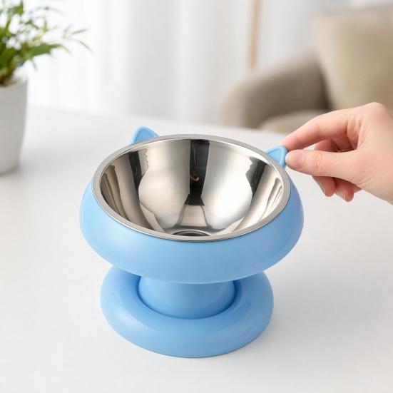 Jijijing Elevated Pet Bowl, Detachable Stainless Steel Inner Raised Cat Water or Food Protects Pets Spine, Feeder for Indoor Cats
