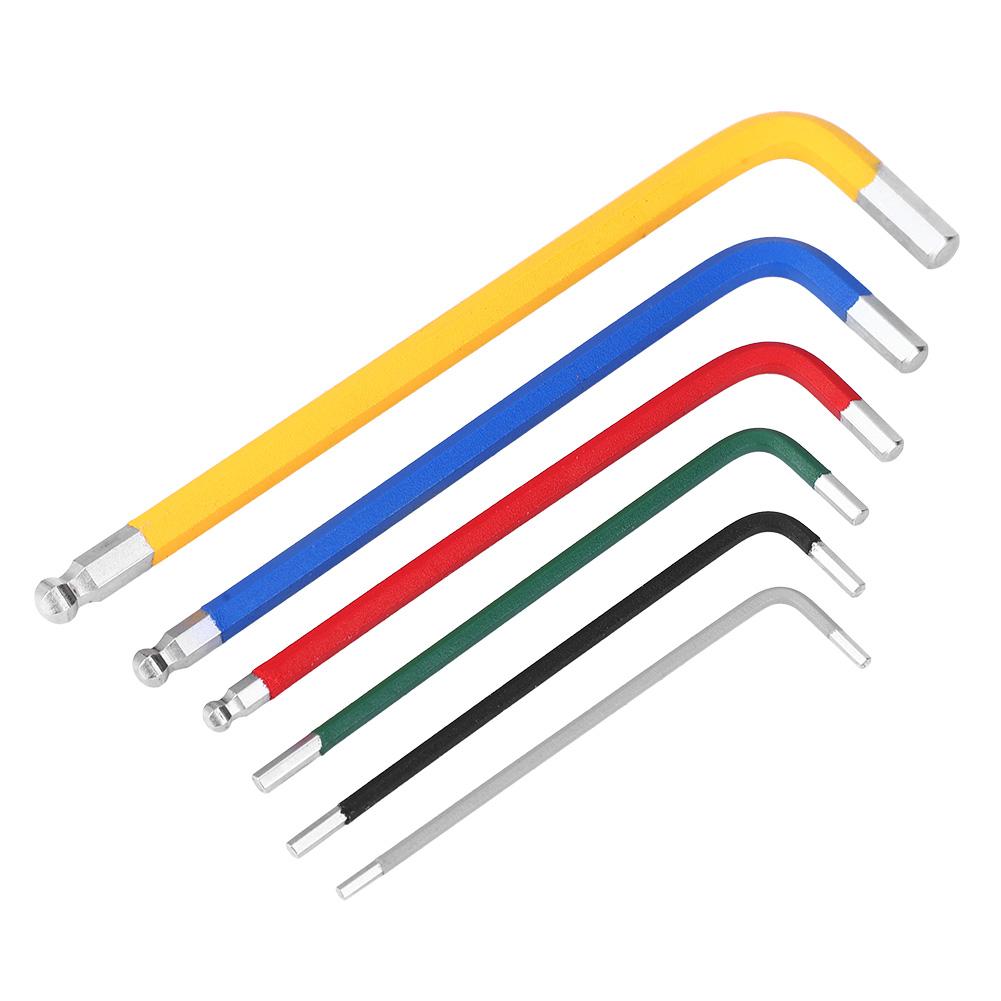 6PCS Aluminium Alloy Colorful Corrosion Resistance Bike Internal Hex Wrench Sets Bicycle Repair Tools