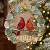 Holiday Atmosphere Decorations Sea Glass Family Ornament, Mother Daughter Sisters Acrylic Hanging Decoration, Home Is Festival Gift Ideas Where