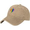 LGBT Rainbow Heart Baseball Cap Washed Cotton Dad Hat Adjustable Sun Protection Casual Cap