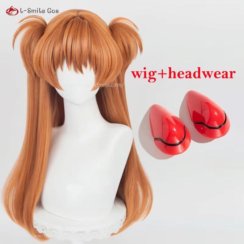 Anime EVA Asuka Langley Soryu Cosplay Pruik 68cm Oranje Bruine Pruik Hittebestendig Haar Asuka Langley Soryu Cosplay Haarspeld Accessoires brown