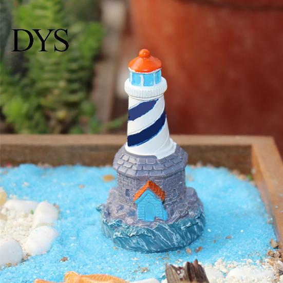 Lighthouse Sculpture Realistic Shape DIY Miniature Resin Figurine Micro Landscape Garden Decor
