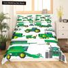 Truck Excavator King Queen Duvet Cover Yellow Tractor Bedding Set for Kids Boys Girls Cartoon Car Transporter 2/3pcs Quilt Cover