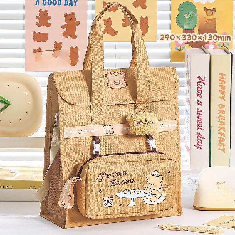 Korean Fashion Canvas Handbags Pretty Woman Cosmetic Bag Large Capacity Zipper Storage Bag Portable Shopping Bag