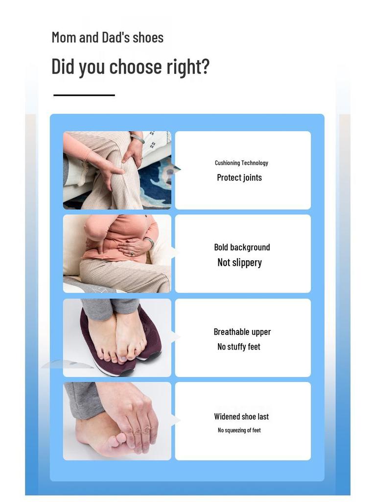 Herrskor för återhämtning av svullna fötter - Pappaskor med enkelspänne för seniorer