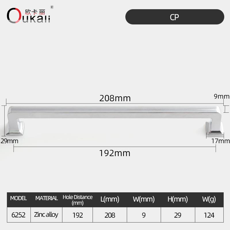 Oukali High Quality Modern Furniture Cabinet Handle Kitchen Bathroom Brushed Brass 5 Inch Matt Black Drawer Pull Handles