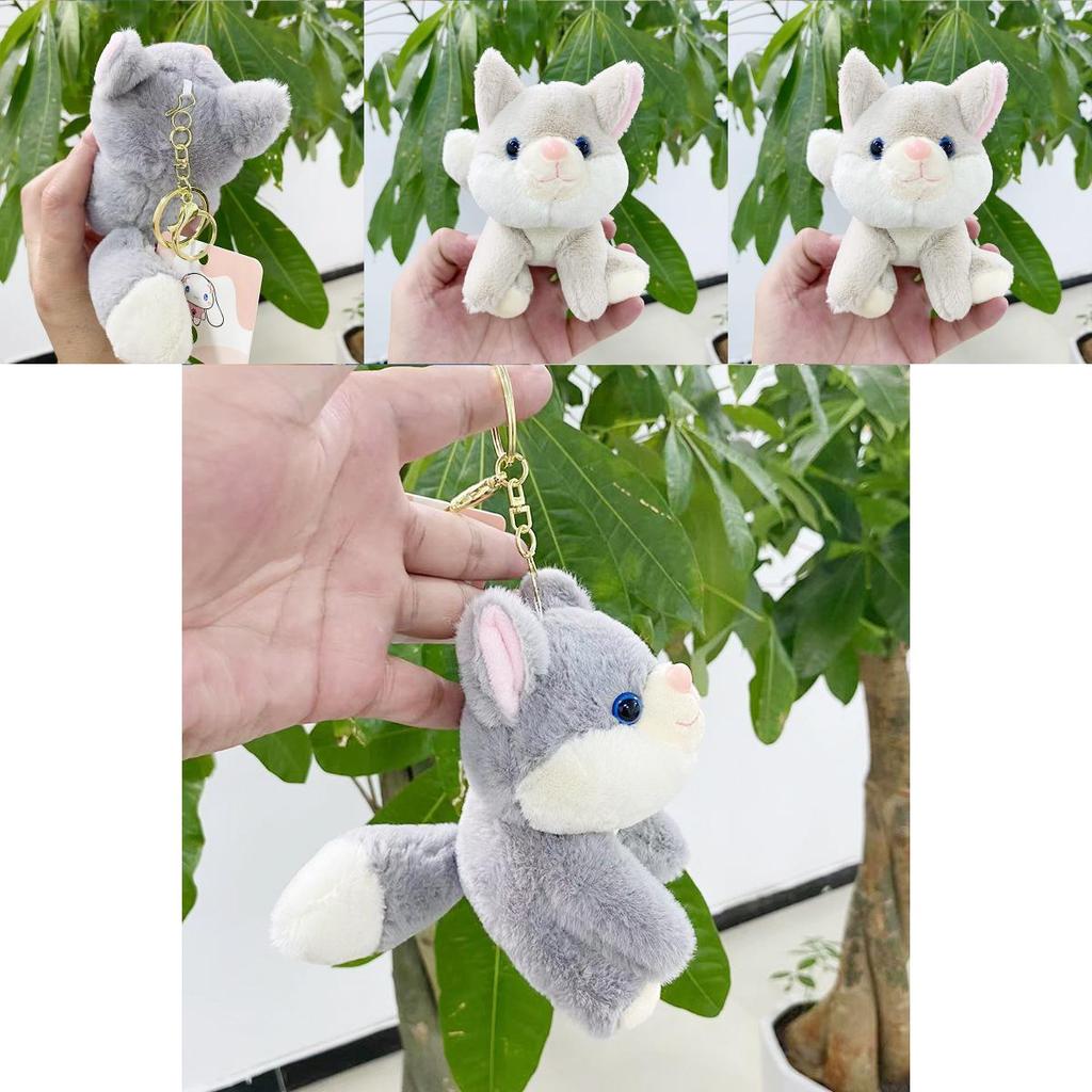 Cute Plush Fox Keychain Soft Fabric Doll Adorable Cartoon Animal Accessory For Bags