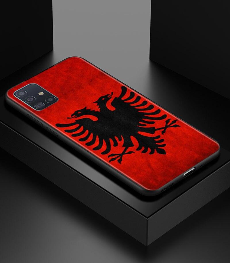 

Чехол для телефона со скелетом медведя и флагом Албании для Samsung Galaxy A51 A71 A21S A12 A11 A31 A52 A41 A32 5G A72 A02S, силиконовая задняя крышка Samsung A11