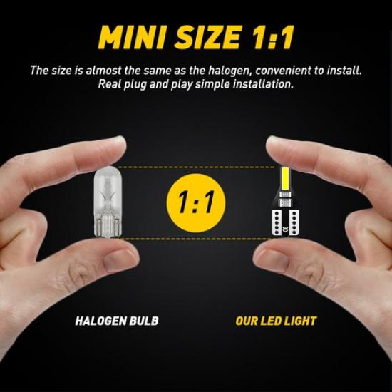 10X 168 T10 194 2825 LED License Plate Side Backup Marker Light Bulb 6000K White