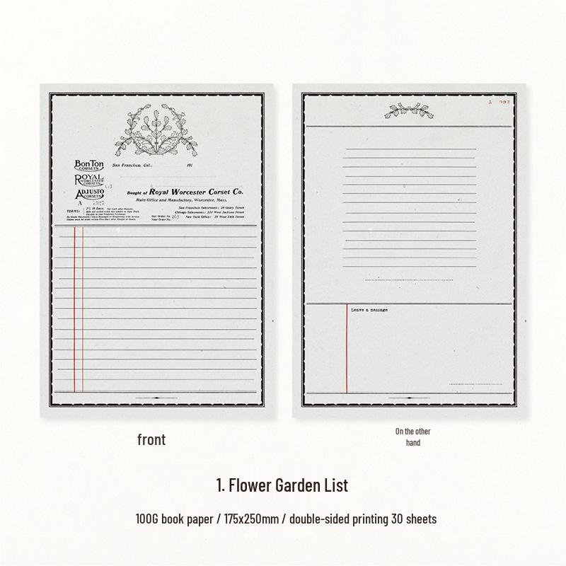 Twilight Retro Series Tearable Memo Pad, 30 Sheets - Simple English Design