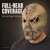 Burlap-Look Skull Mask Full Head Scarecrow Costume Mask with X-Stitch Eye Details for Halloween Party Cosplay