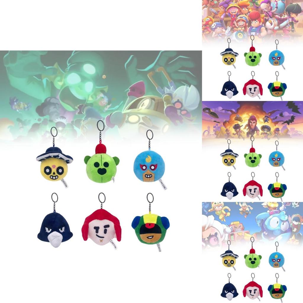 Adorable Spike Plush Keychain Toy From Brawl Stars With Soft Short Plush Fabric