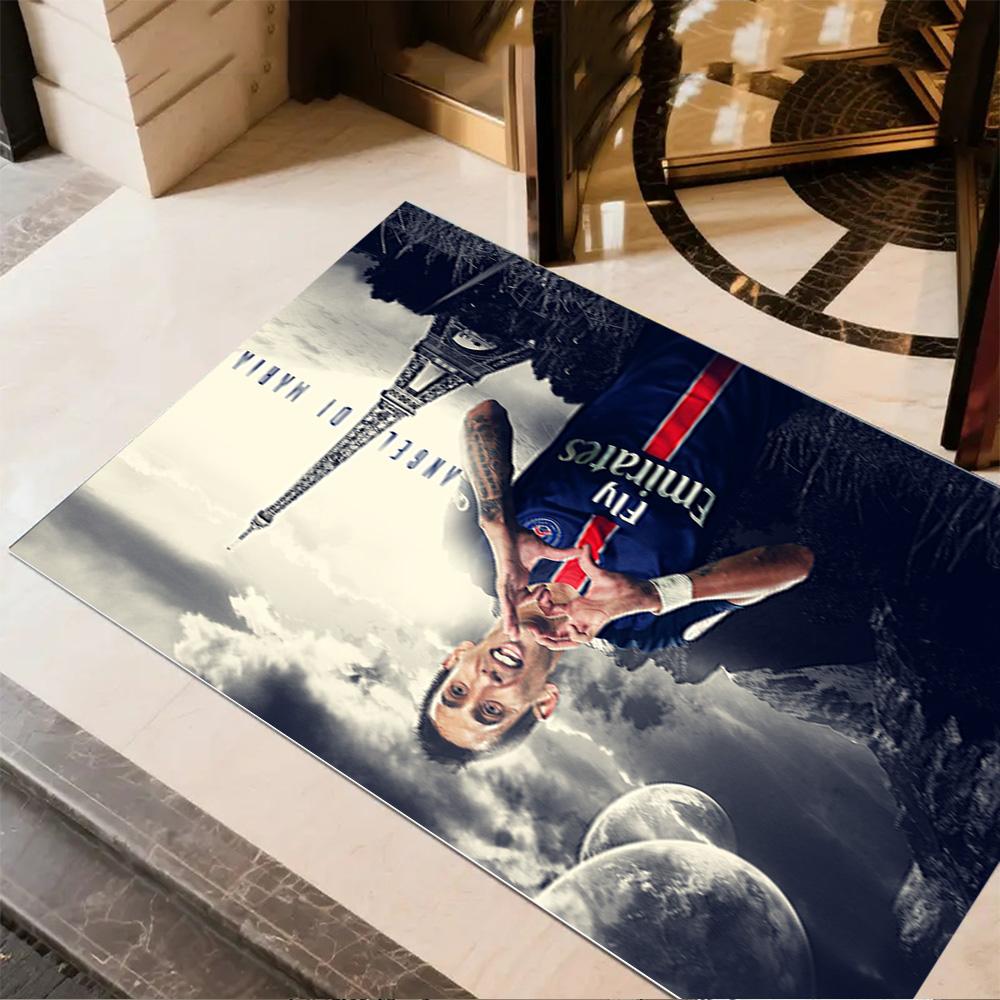 Dynamic Soccer Player Action Floor Rug Office Rug Perfect for Kitchen Decorate room Balcony Foyer Anti-slip Rug Anime Office Decor Gift for Festivals