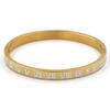 Vintage Roman Letter Bangles & Bracelets for Women Black Gold Numeral Color Charm Cuff Bangles Stainless Steel Jewelry