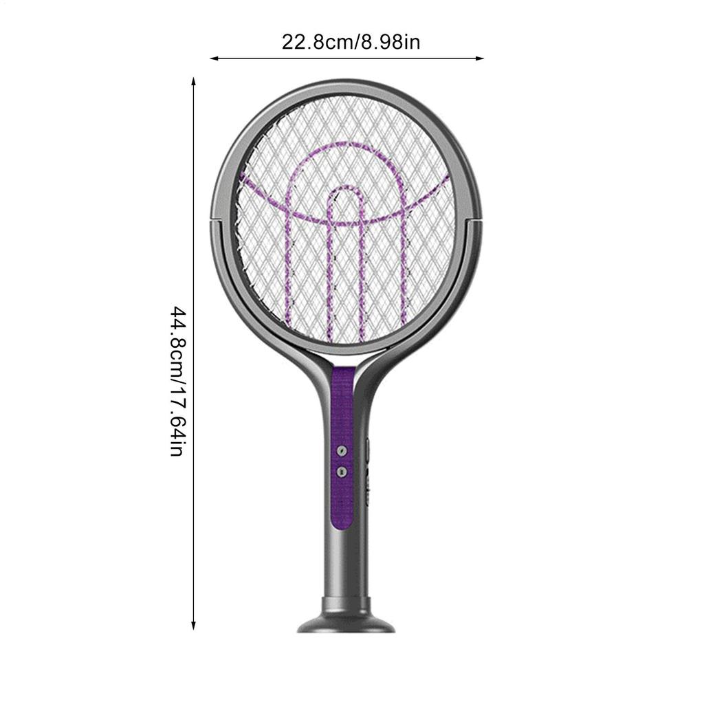 Electric Fly Swatter Rechargeable Handheld Fly Zappers Electric Trapper Tool Indoor Outdoor for Camping Apartment Garden Picnic