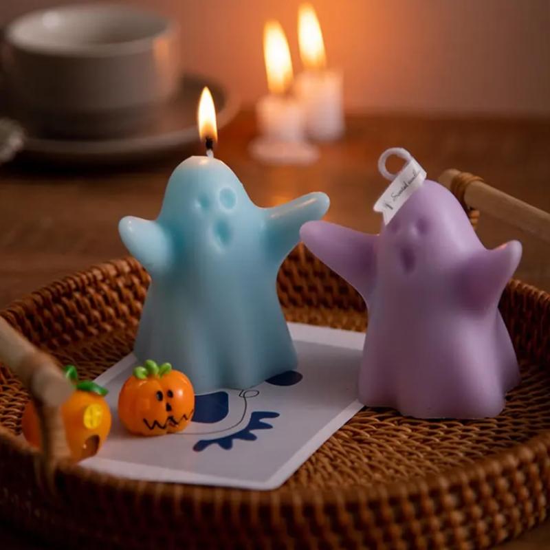 DIY Halloween Ghost Silicone Mold Aromatherapy Candle Plaster Spooky Ghost Handmade Soap Mould Halloween Decoration