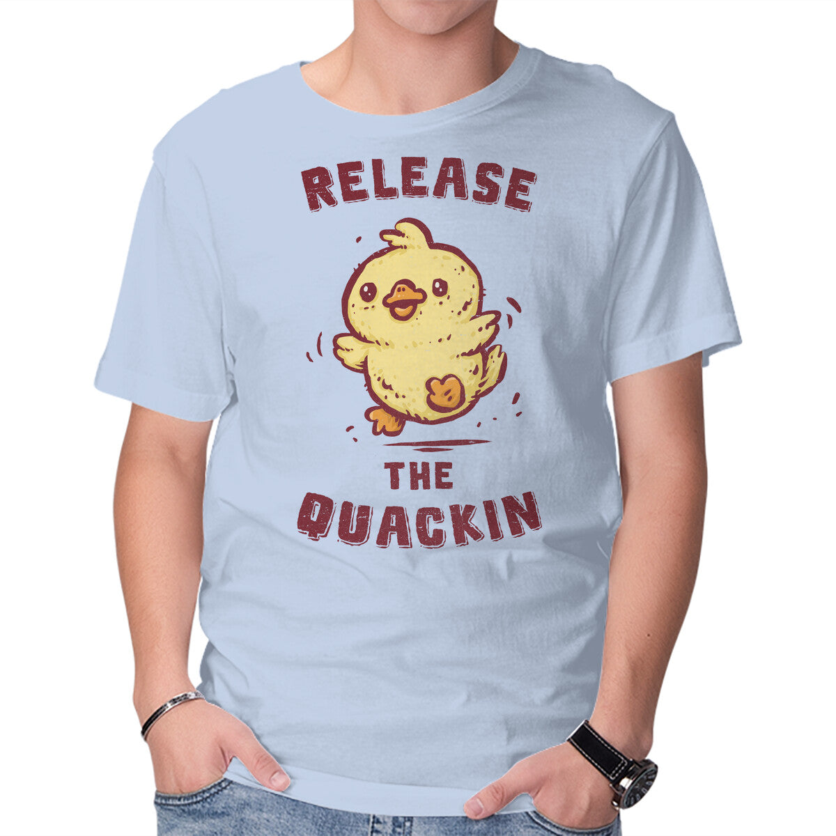 Unisex Crew Neck T-Shirt Release The Quackin Graphic Short Sleeve Casual Tee S